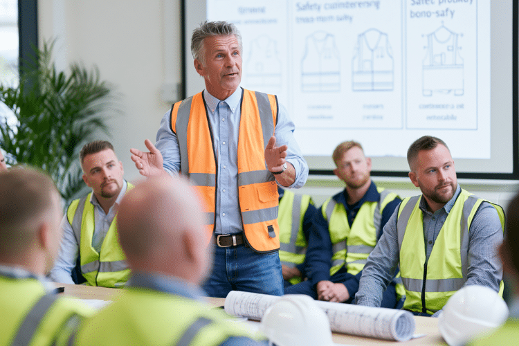 An asbestos trainer delivering awareness training